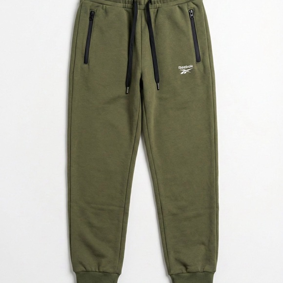 Reebok Other - 🆒 Reebok Men's Olive Green Drawstring Joggers with Black Accents
